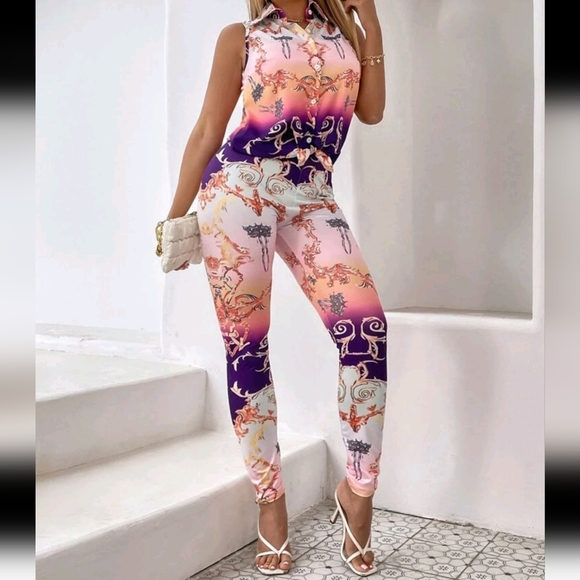 GRAPHIC 2 PIECE PANTS SET - Picture 4 of 7